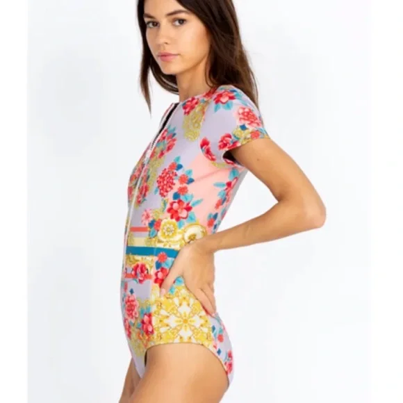 Johnny Was Japer Neoprene One Piece Swimsuit - Picture 5 of 10